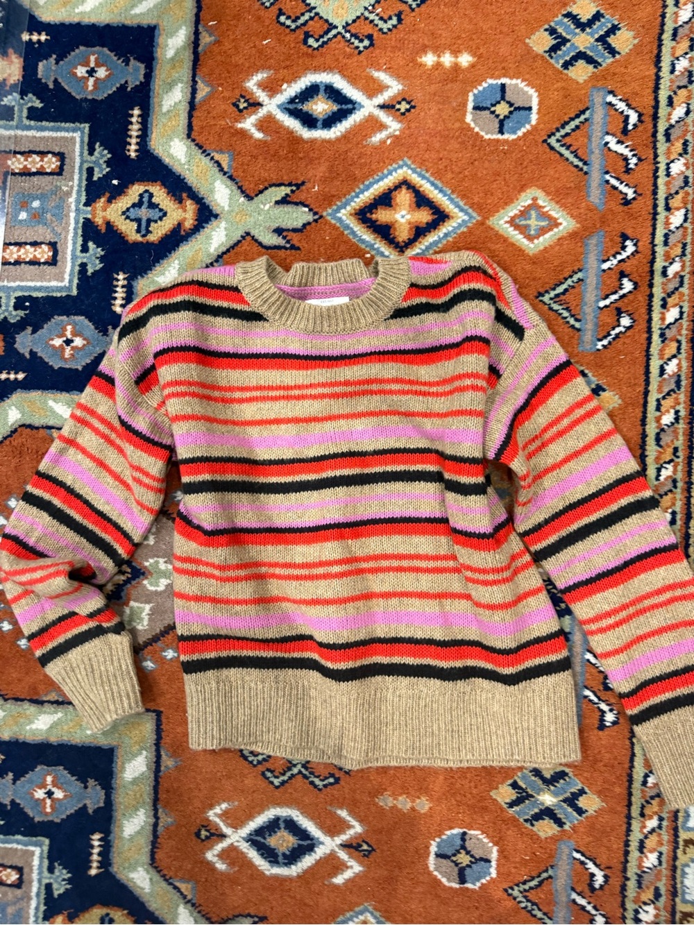 NWOT Lucky Brand Striped Crewneck Sweater cotton blend small